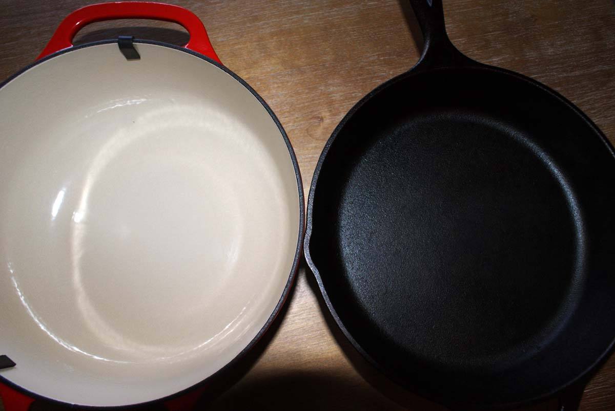 Cast Iron vs. Enameled Cast Iron (10 Major Differences) - Prudent